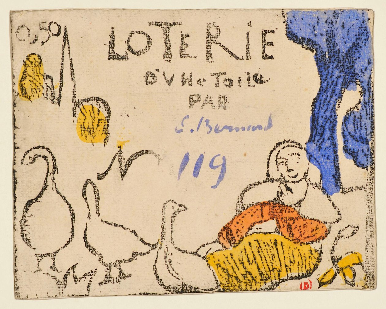 Die Frau mit den Gänsen [Lottoschein] [Probe a] door Emile Bernard