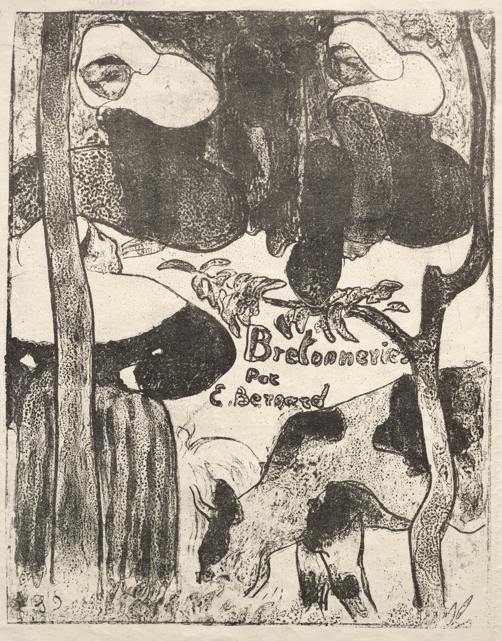 Les Bretonneries: Titelpagina (Page de Titre) door Emile Bernard