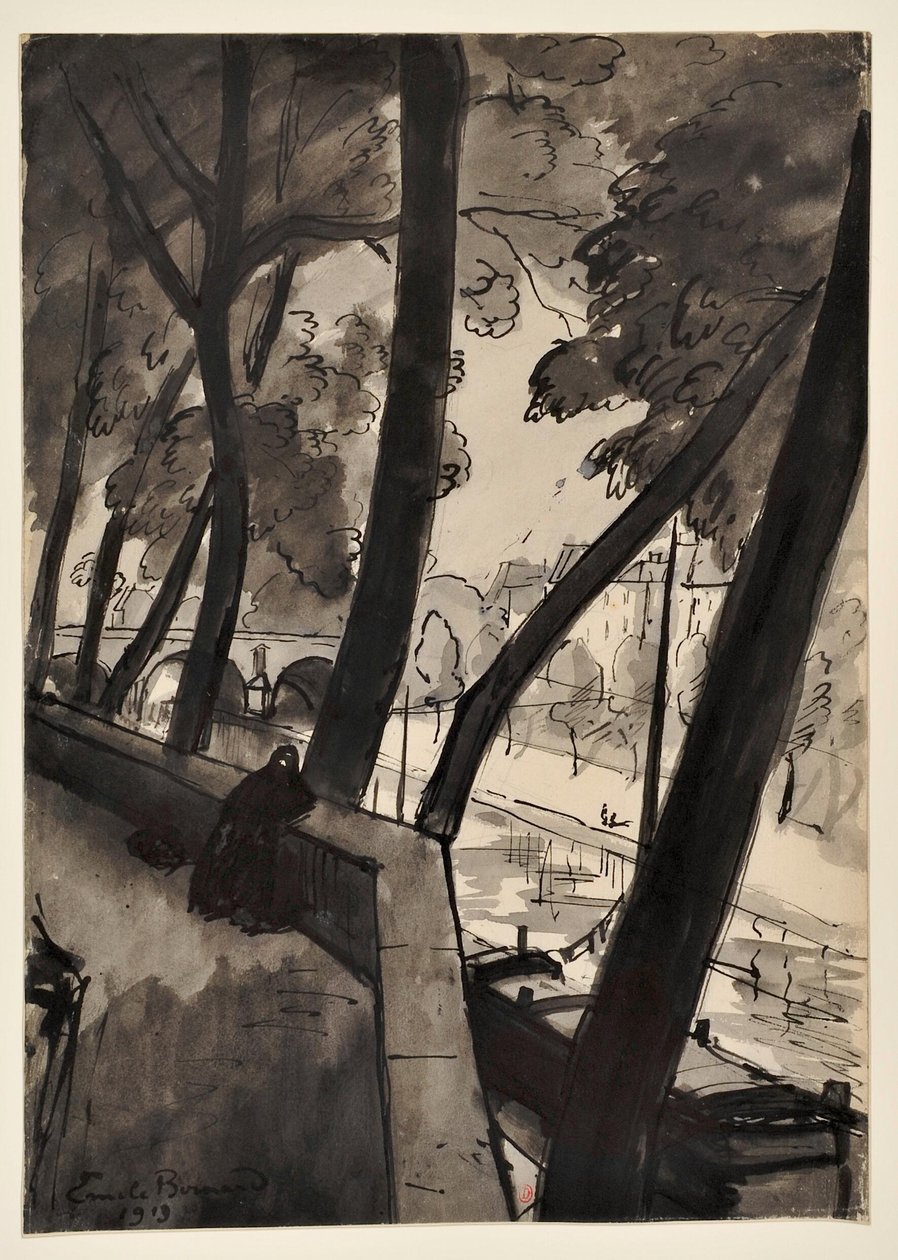 De kades: [De Seine bij de Pont-Marie] door Emile Bernard