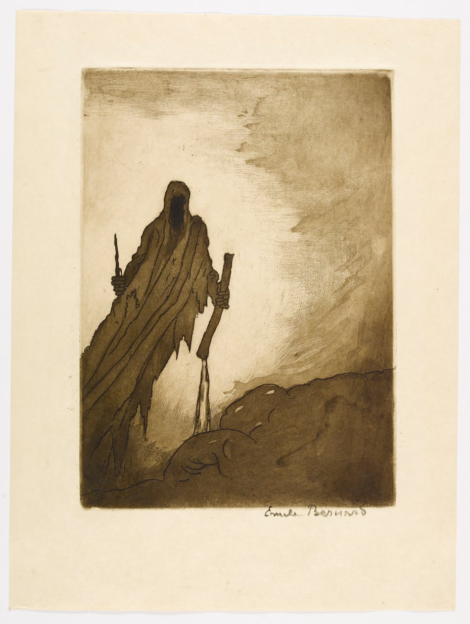Nr. 11 – „Der Schleier, der sich öffnete, ließ in zwei Händen sehen / Einen Stock, einen Stein, der von den Wegen gerissen wurde, / Dann einen langen Nagel, der einem Türschloss ähnelte.“ door Emile Bernard