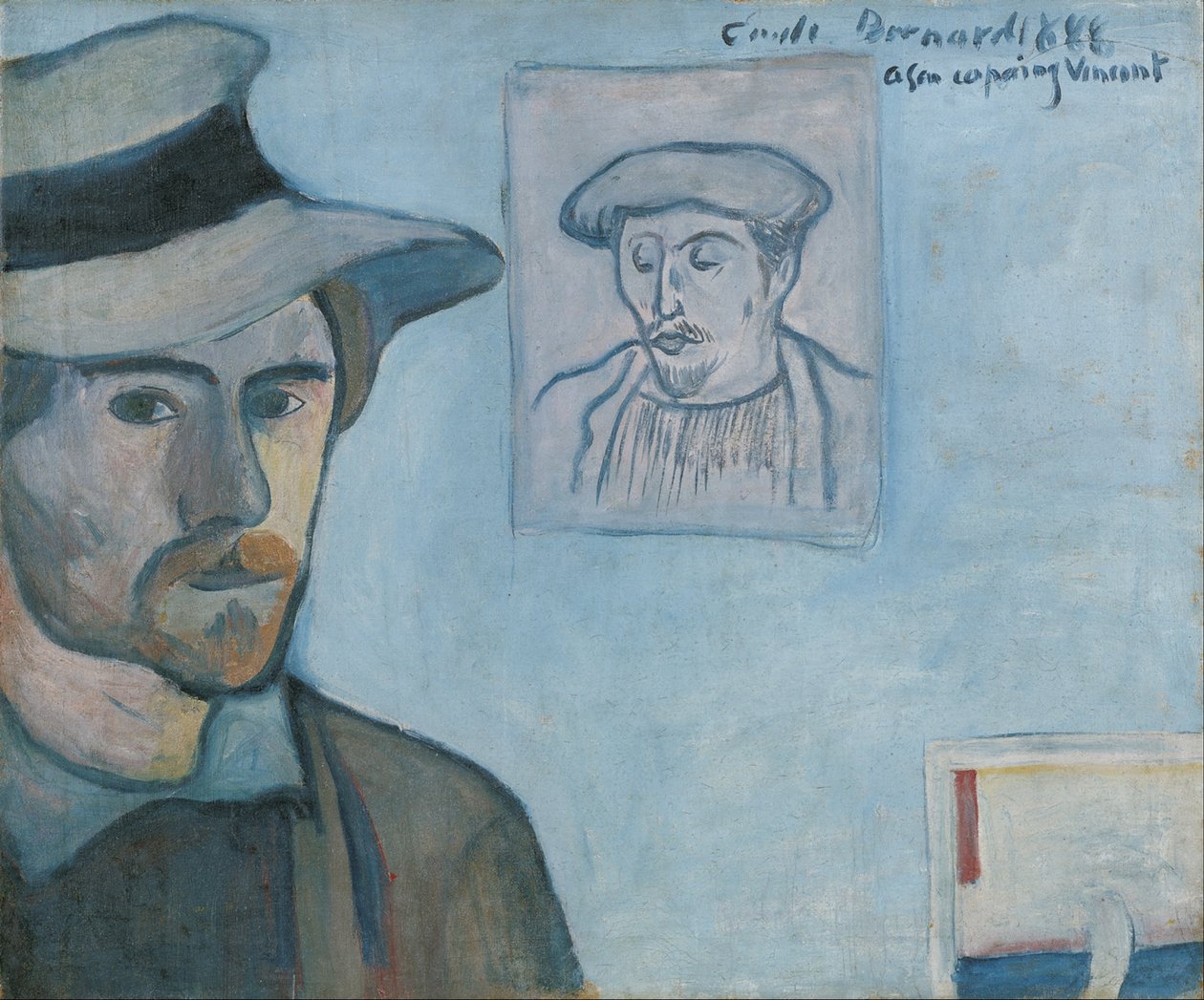 Zelfportret met portret van Gauguin door Emile Bernard