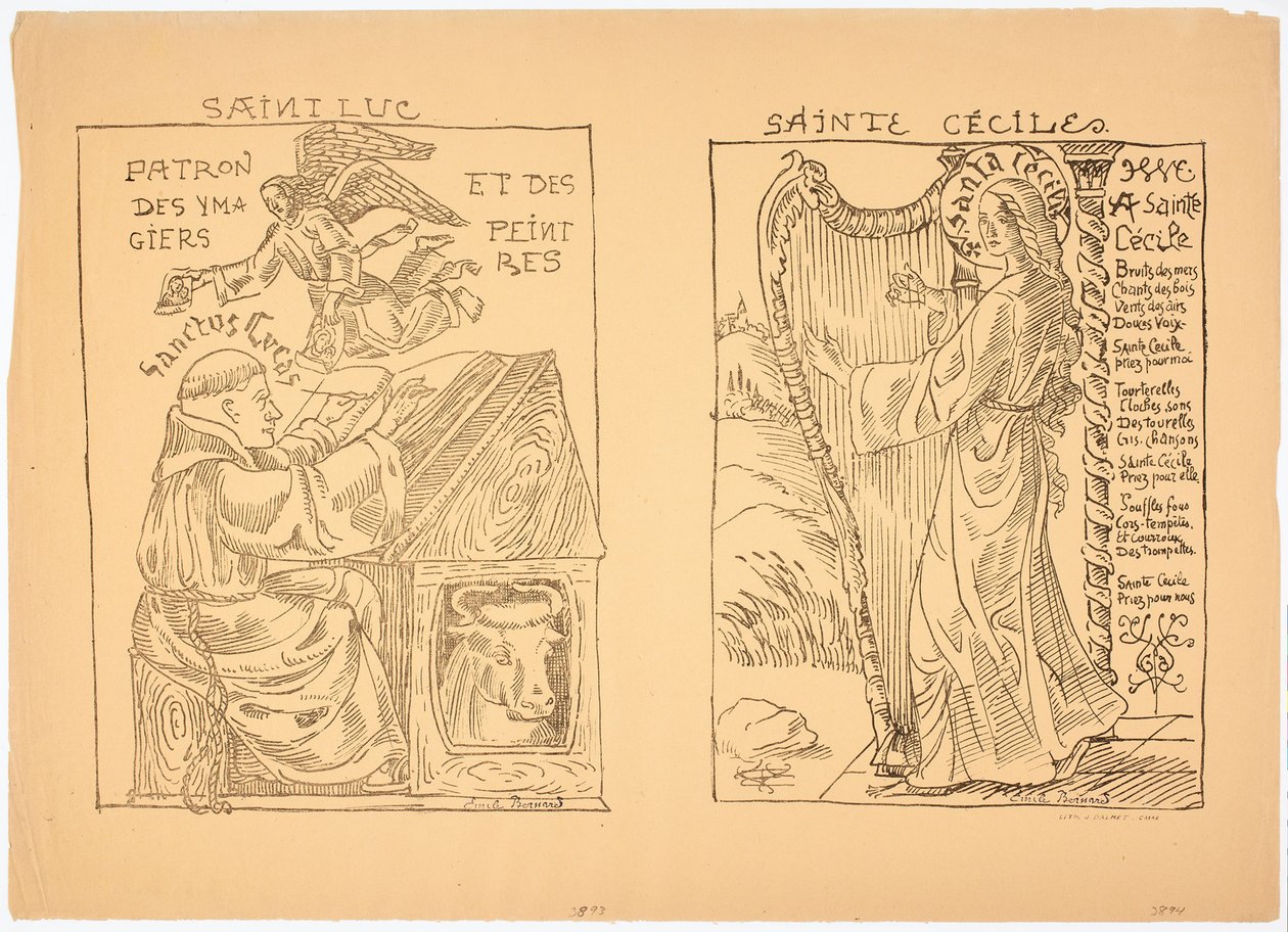 Die heilige Cäcilia door Emile Bernard