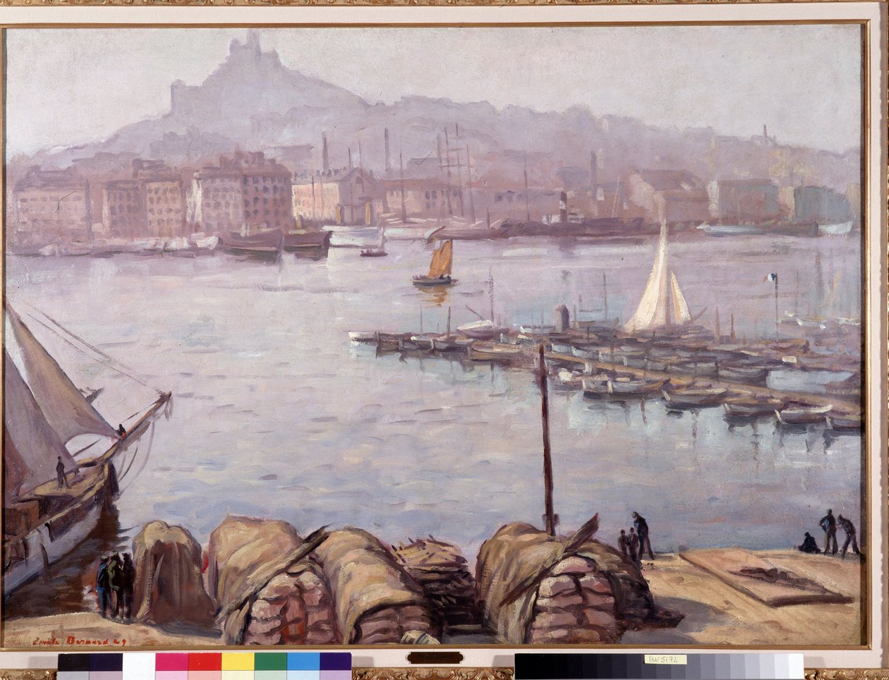 De oude haven van Marseille en Notre Dame de la Garde door Emile Bernard