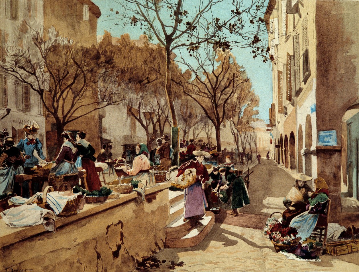 Een dag wandelen in de Provence in de 19e eeuw door Emile Charles Dameron