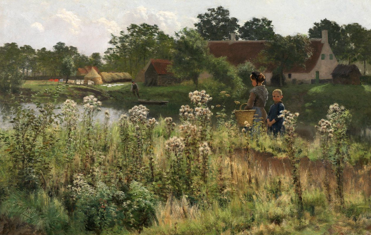 De Rivier de Leie bij Astene, c.1885 door Emile Claus