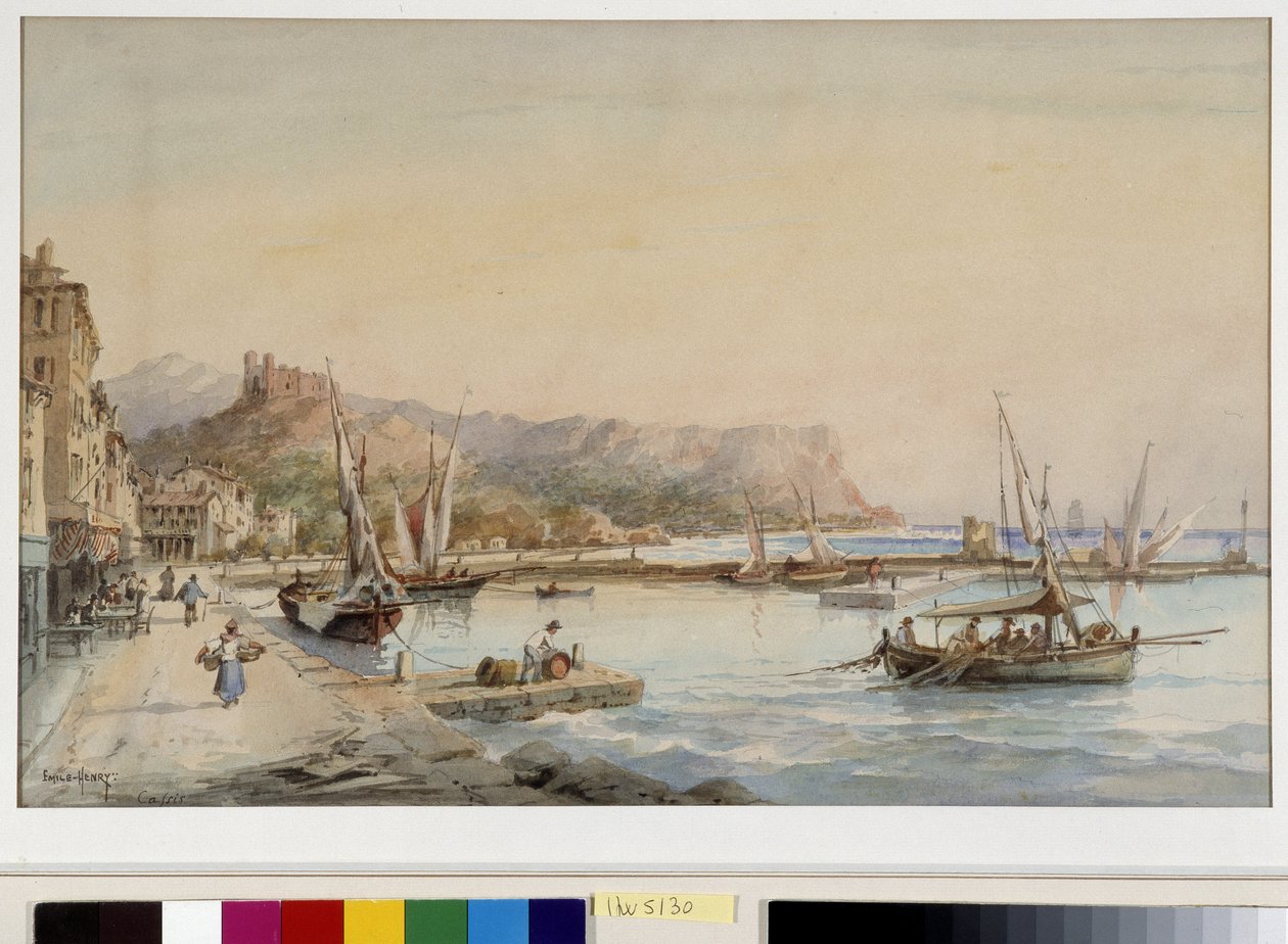 Uitzicht op de haven van Cassis door Emile Henry