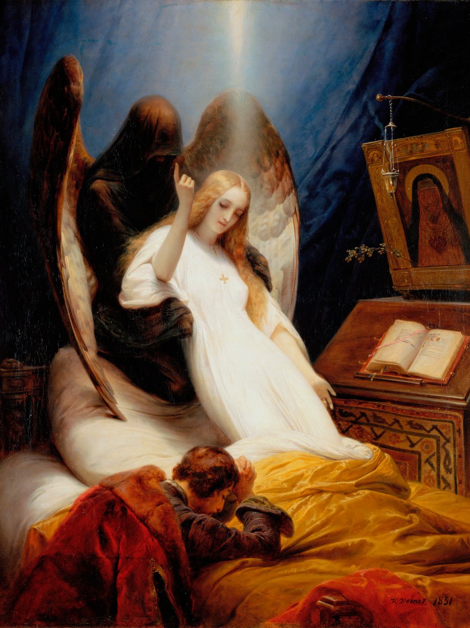 De Engel des Doods, 1851 door Emile Jean Horace Vernet