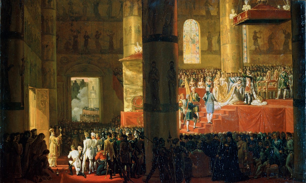 De kroning van keizerin Maria Feodorovna op 5 april 1797, 19e eeuw door Emile Jean Horace Vernet