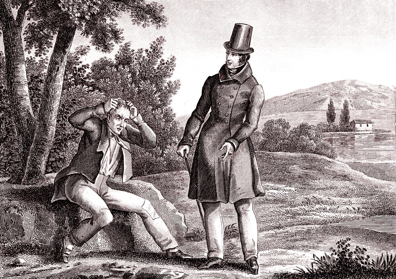 De vrek verliest zijn schat, Fabel van La Fontaine door Emile Joseph Alexandre Gouget