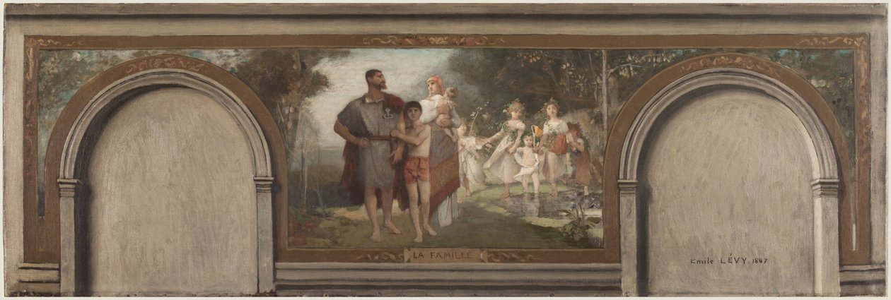 Schets voor de Salon en Hemicycle in het 16e arrondissement: De Familie door Emile Levy