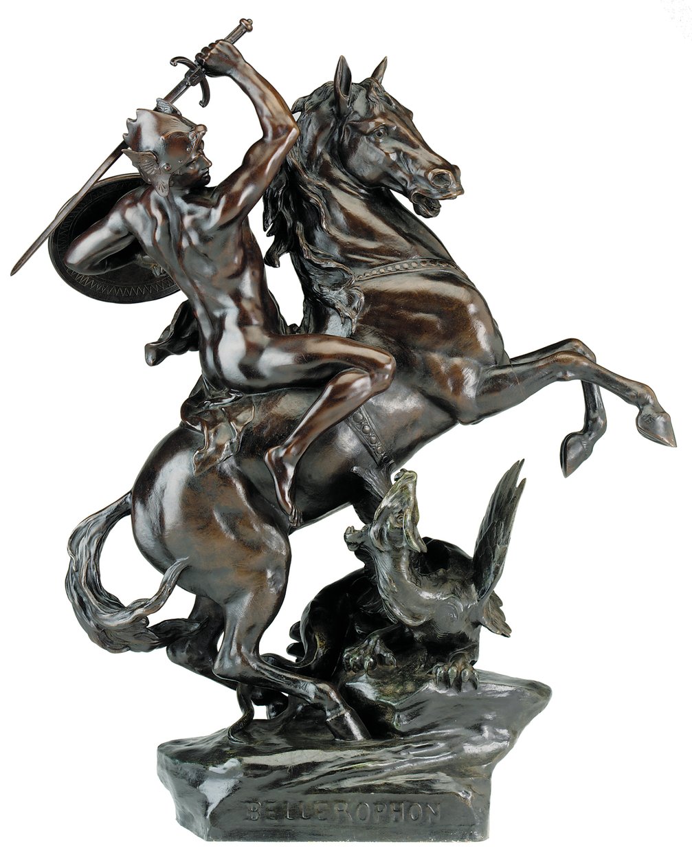 Bellerophon doodt de Chimaera door Emile Louis (after) Picault