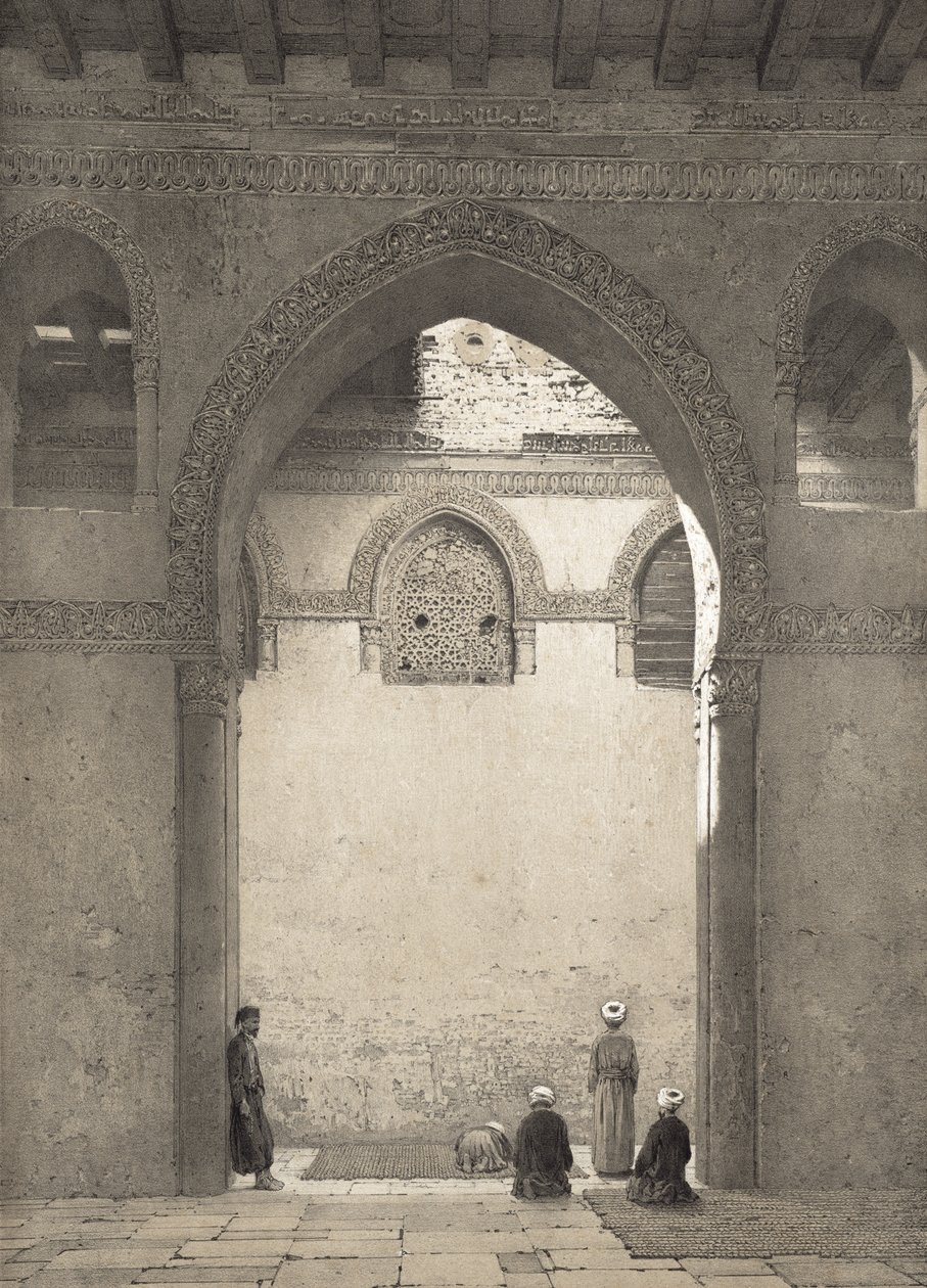 Moskee DAhmed-Ibn-Toulon, gegraveerd door Philippe Benoist (1813-1905) 1877 door Emile Prisse dAvennes