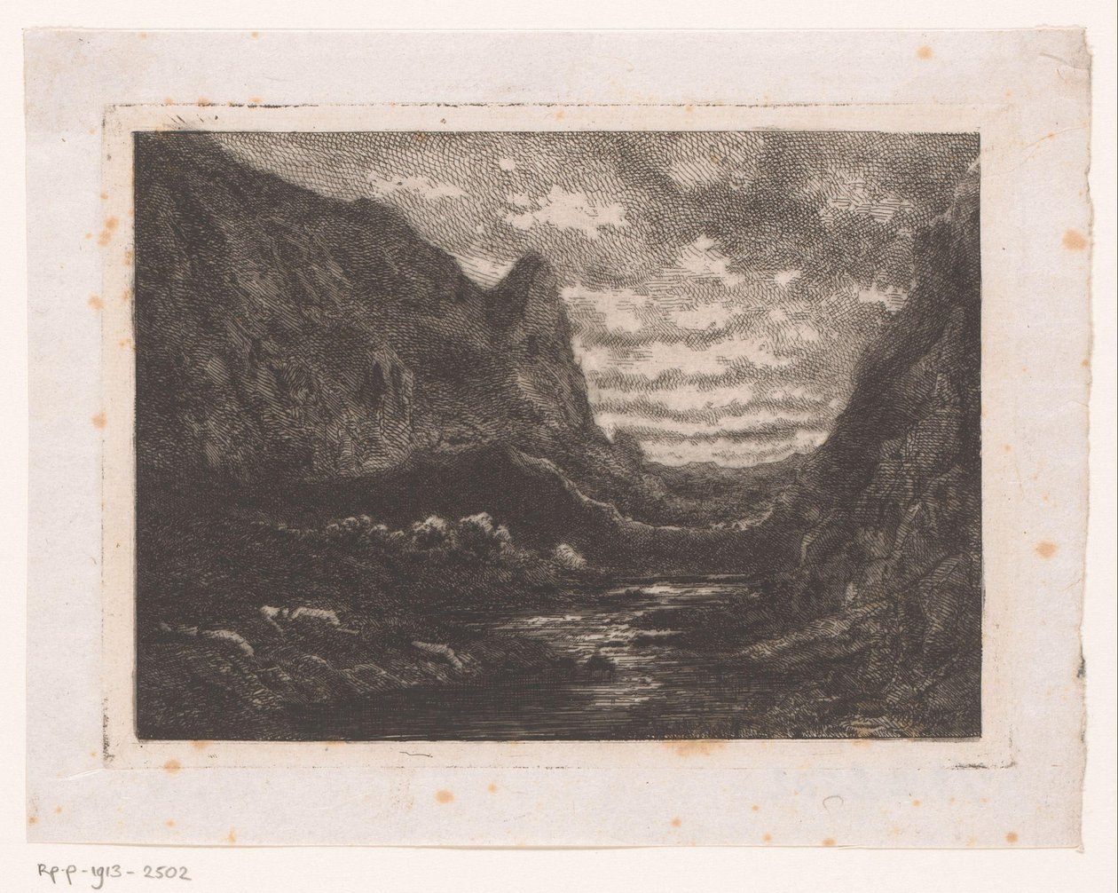 Bergmeer door Emile Puttaert (attributed to)