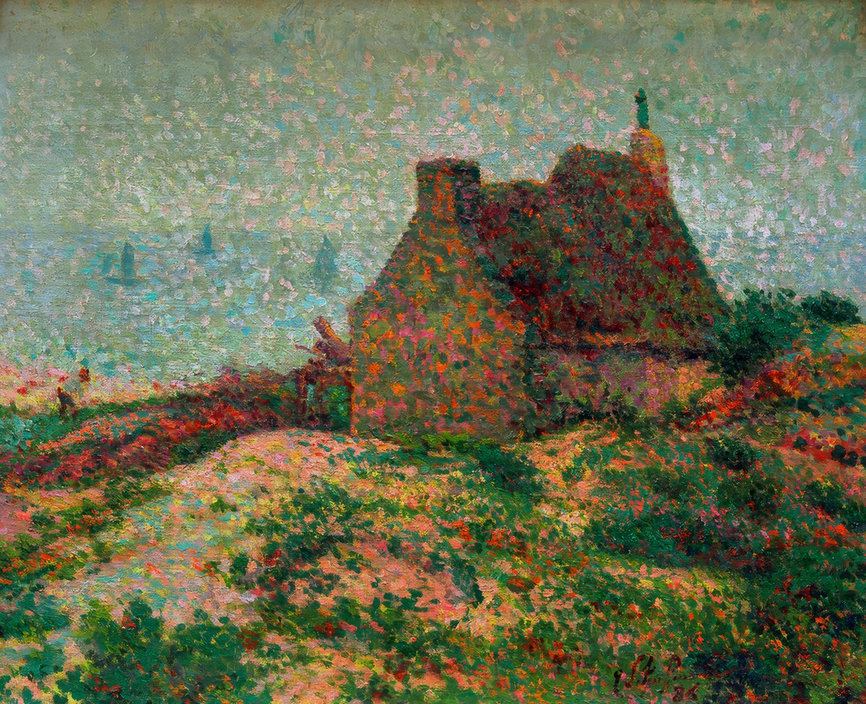 Bretons Huis met Uitzicht op de Zee door Emile Schuffenecker
