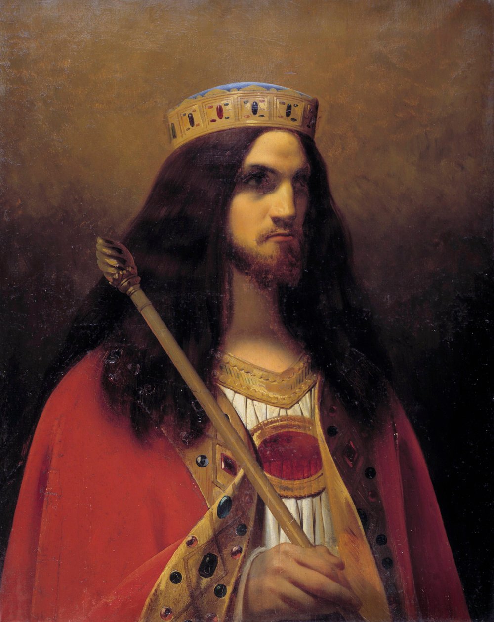 Portret van Childeric III, koning van Neustrië, Austrasië, Bourgondië en de Franken door Emile Signol
