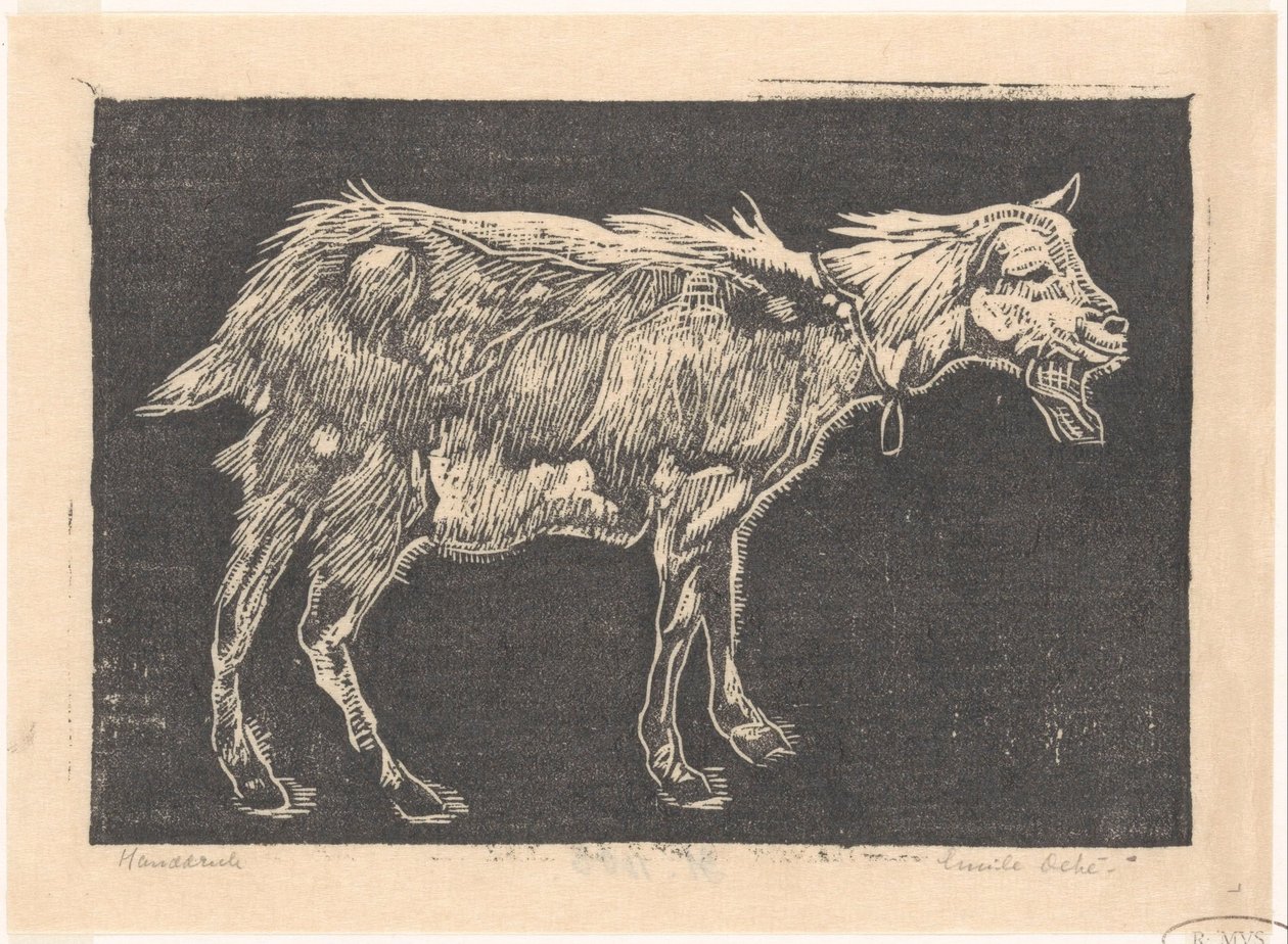 Geit door Emilius Wilhelmus Dehé (signed by artist)