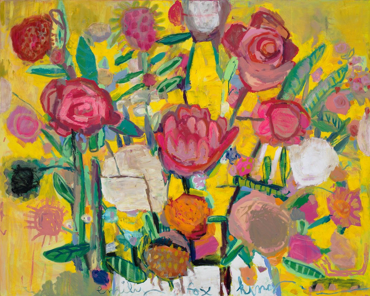 Een revolutie, 2021 (olieverf op doek) door Emily Fox King