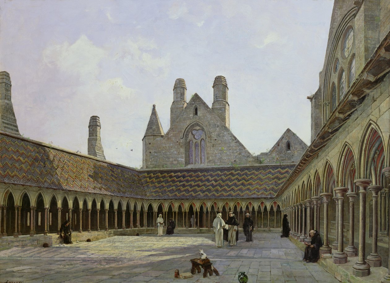 Het klooster van Mont Saint-Michel door Emmanuel Lansyer