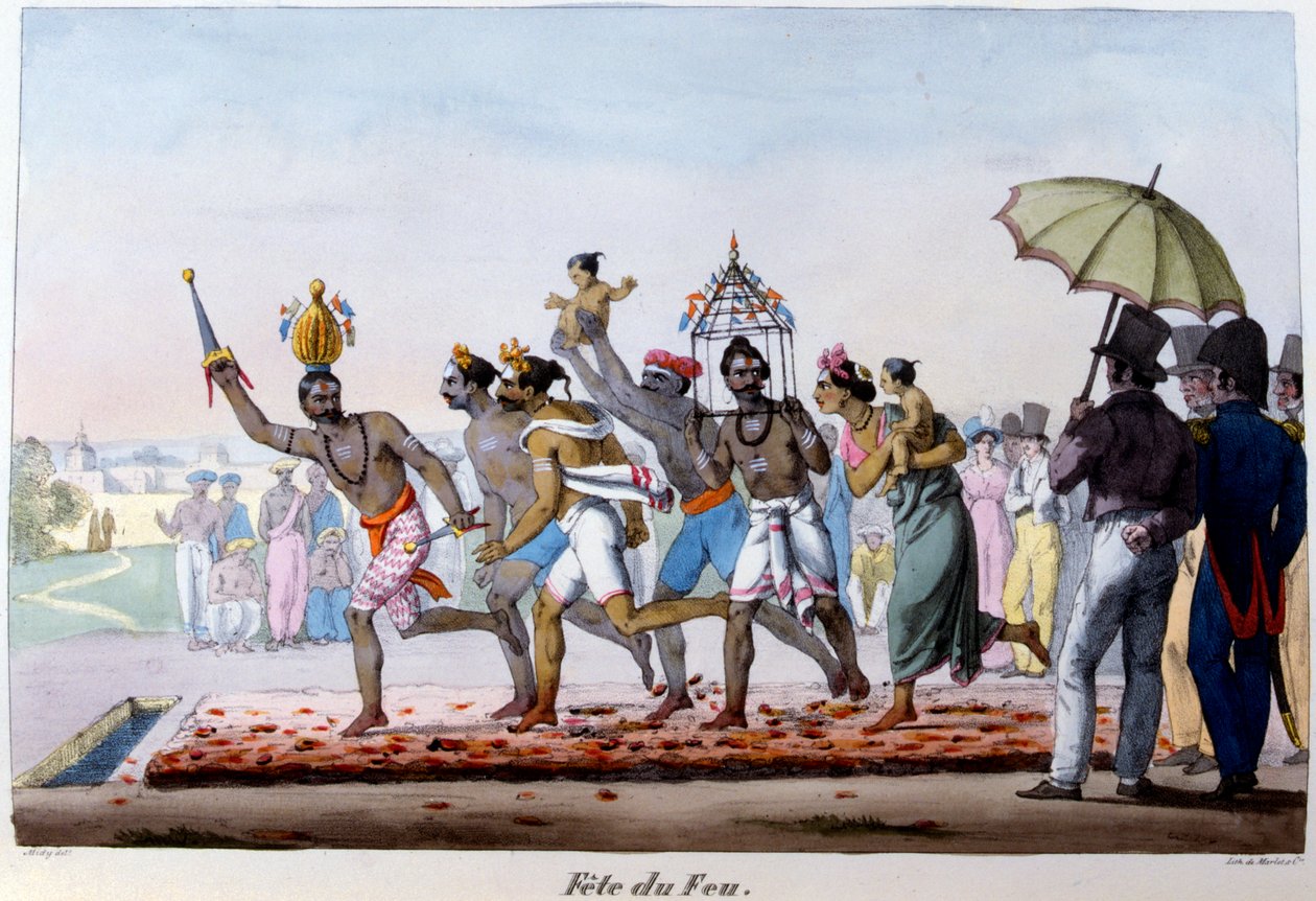 Festival van Vuur, India door Emmanuel Adolphe Midy