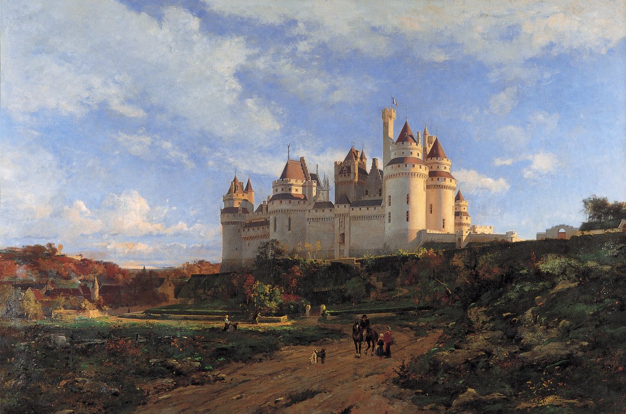 Het kasteel van Pierrefonds. Rond 1868 door Emmanuel Lansyer