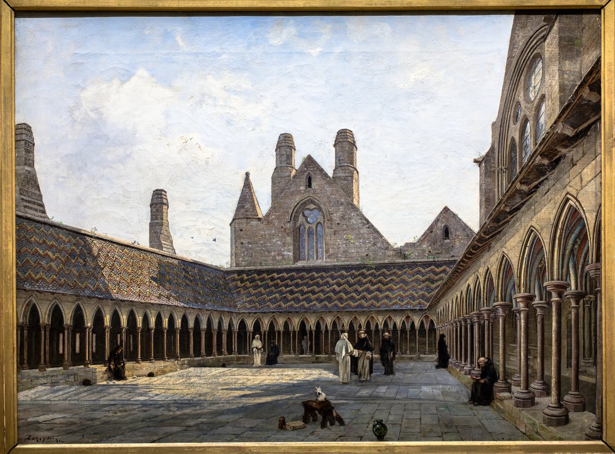Het klooster van de Mont Saint-Michel door Emmanuel Lansyer