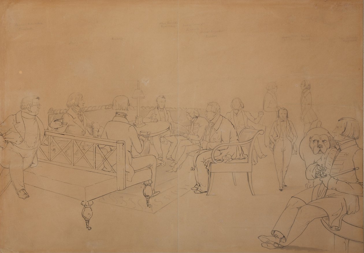De salon van Avdotya Petrovna Yelagina, 1840s door Emmanuil Alexandrovich Dmitriev Mamonov