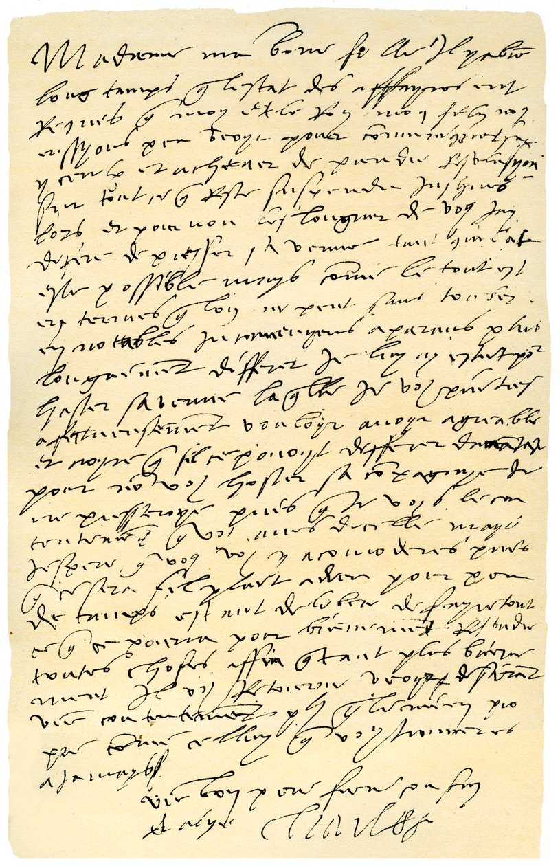Brief van keizer Karel V van Spanje aan koningin Maria van Engeland, 1555 door Emperor Charles V