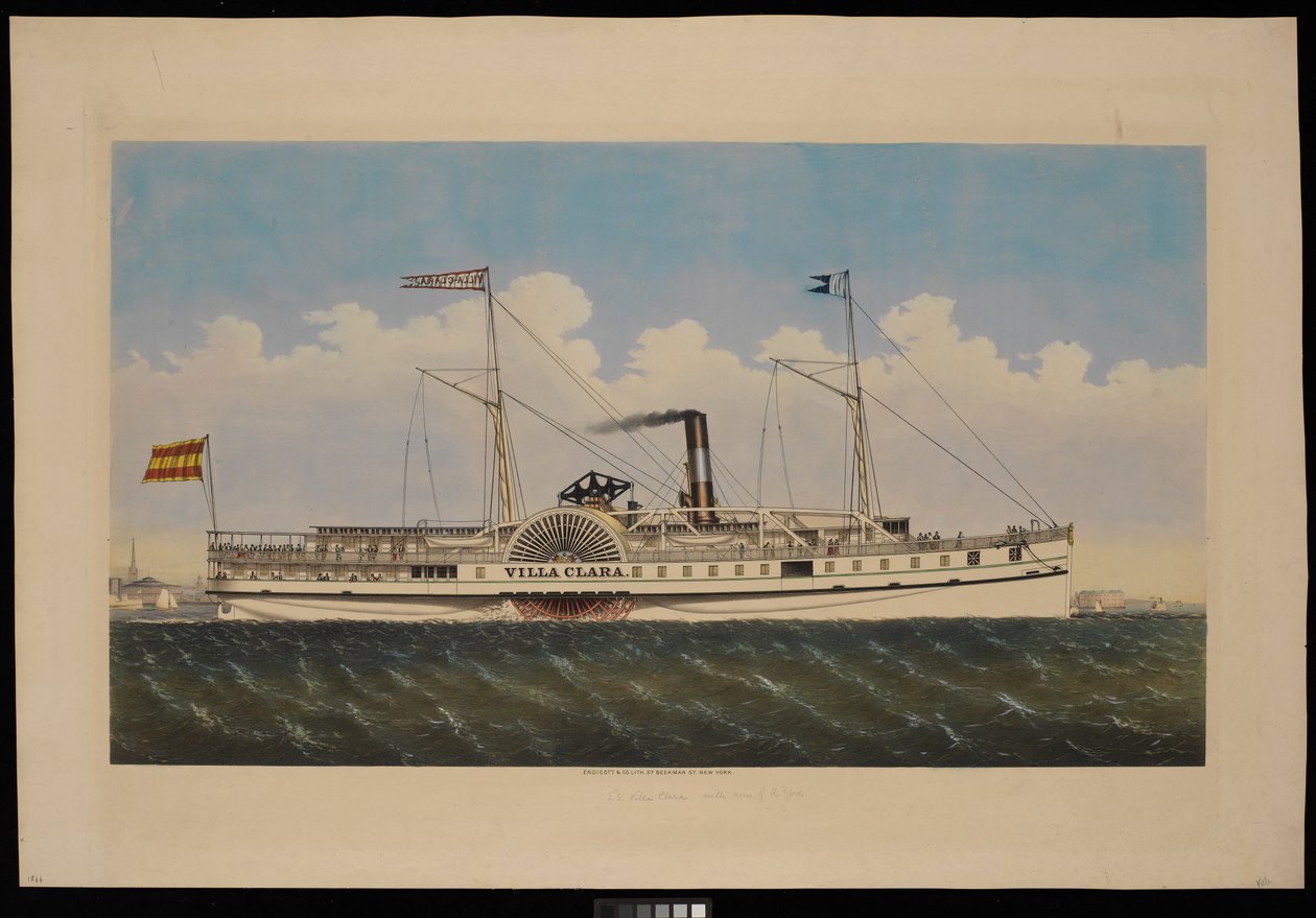 S.S. Villa Clara met uitzicht op New York door Endicott Endicott