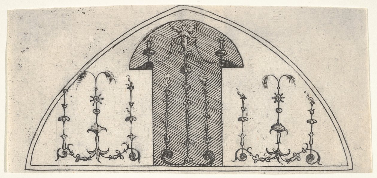 Lancetvormig paneel van groteske decoratie, 1541 door Enea Vico