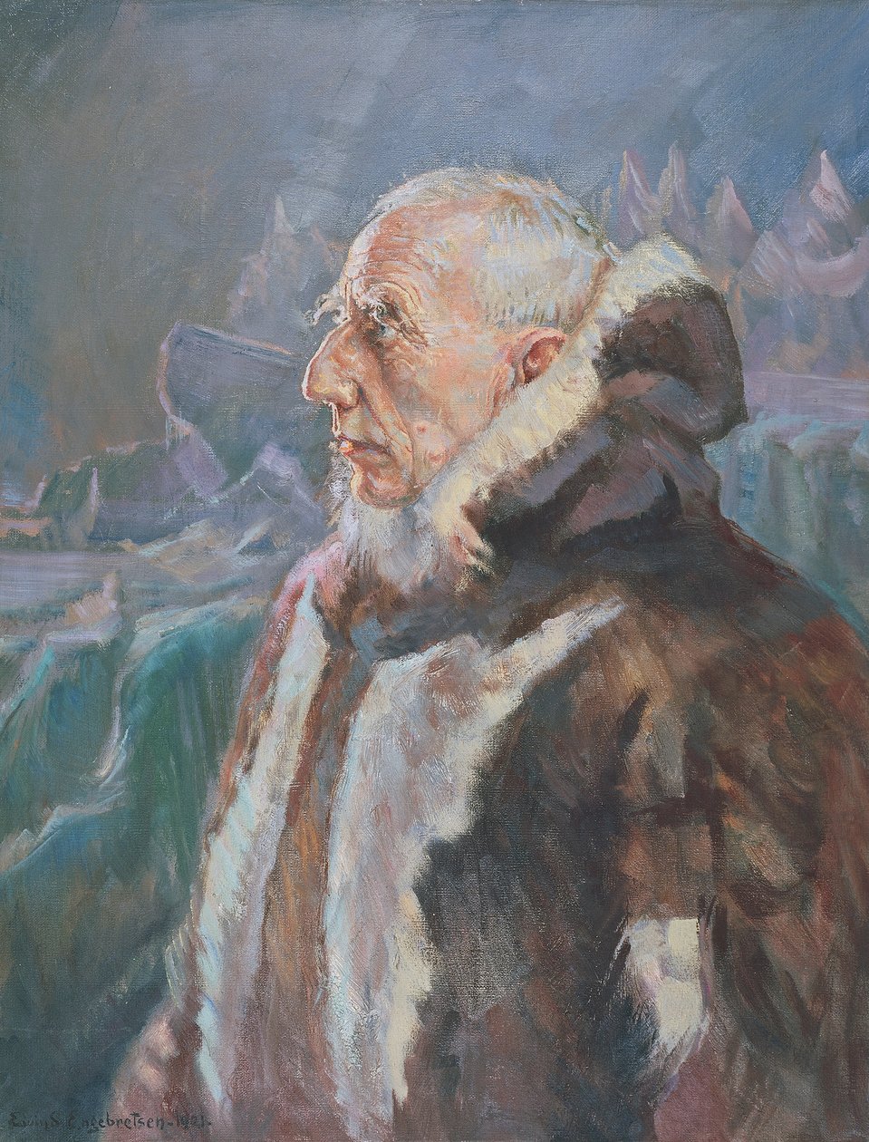 Portret van Roald Engelbert Amundsen (Borge door Engerbratsen Engerbratsen