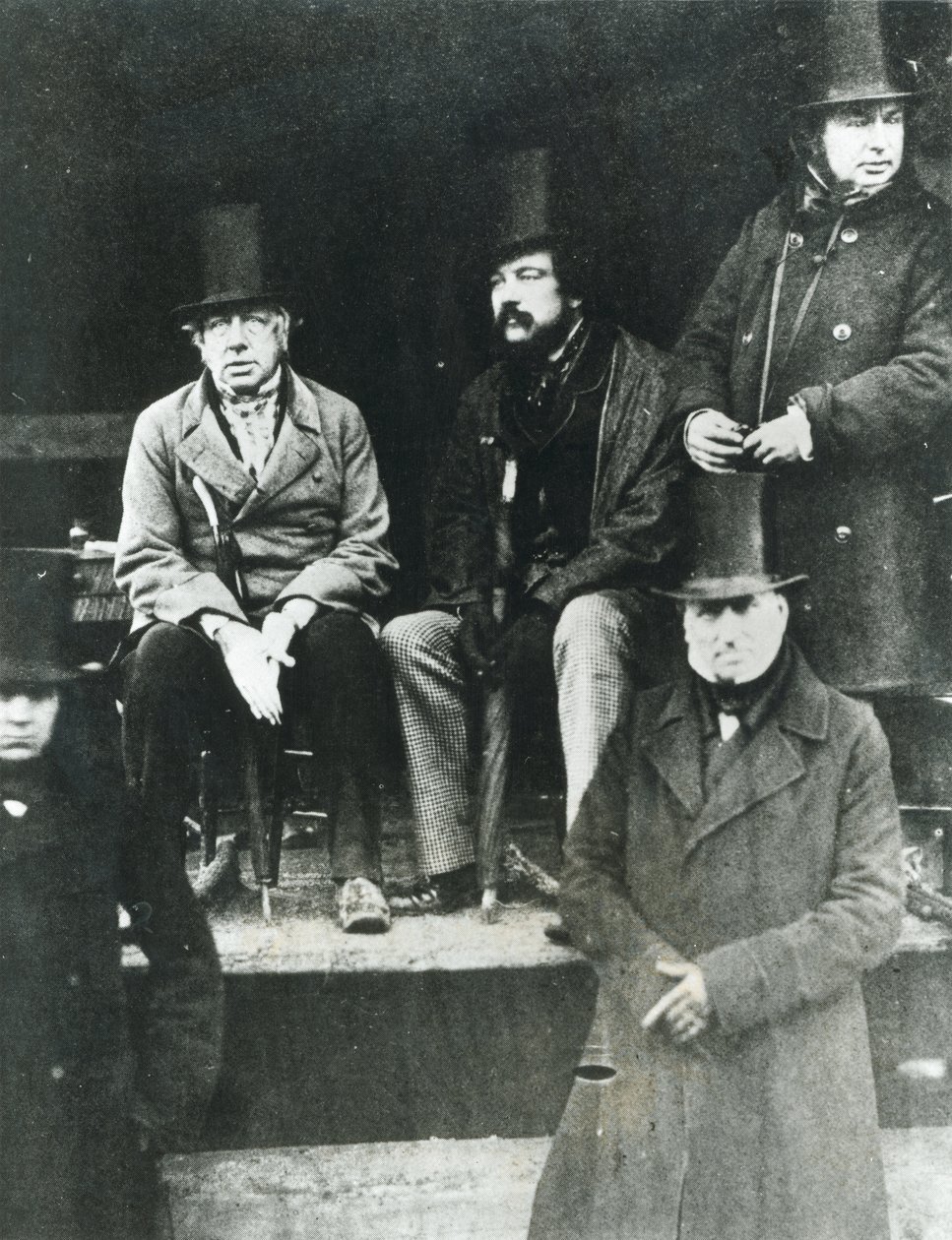 Van links naar rechts, Lord Paget, Lord Carlisle en Isambard Kingdom Brunel door English Photographer