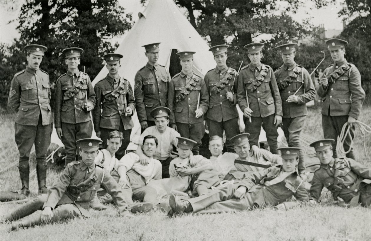 Groepsportret van het London Mounted Army Service Corps door English Photographer