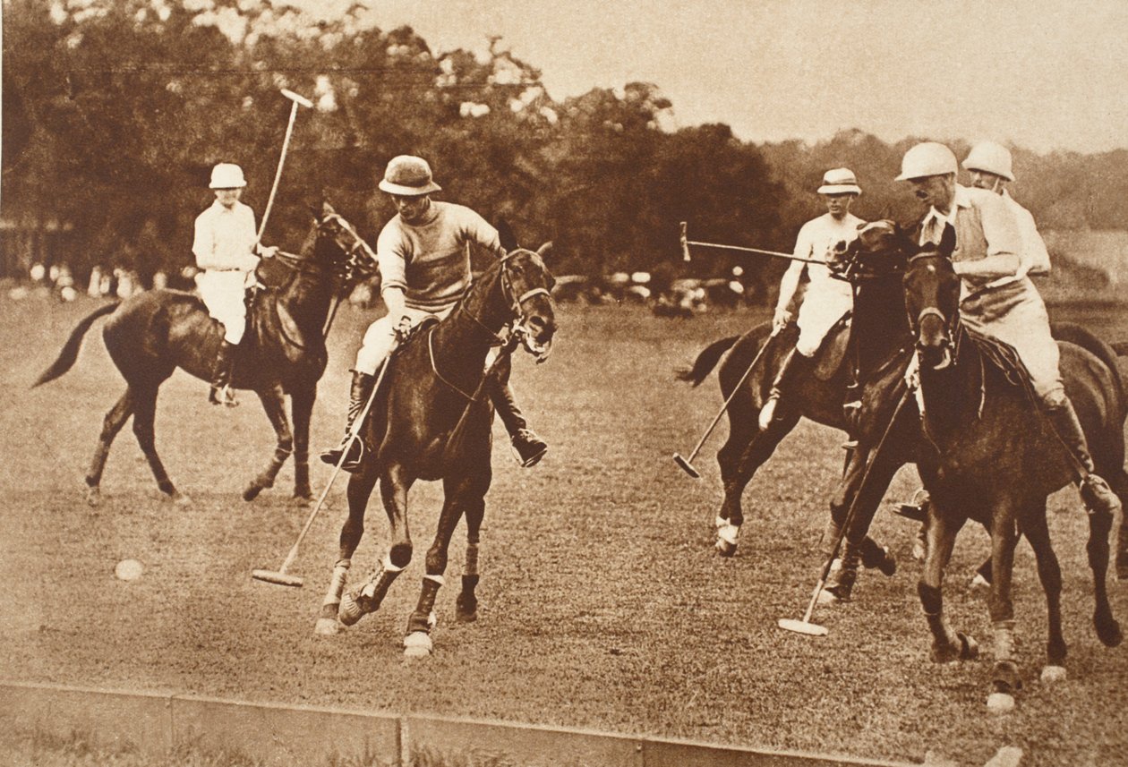 Koning Edward speelt polo op Long Island, New York, jaren 1930 door English Photographer