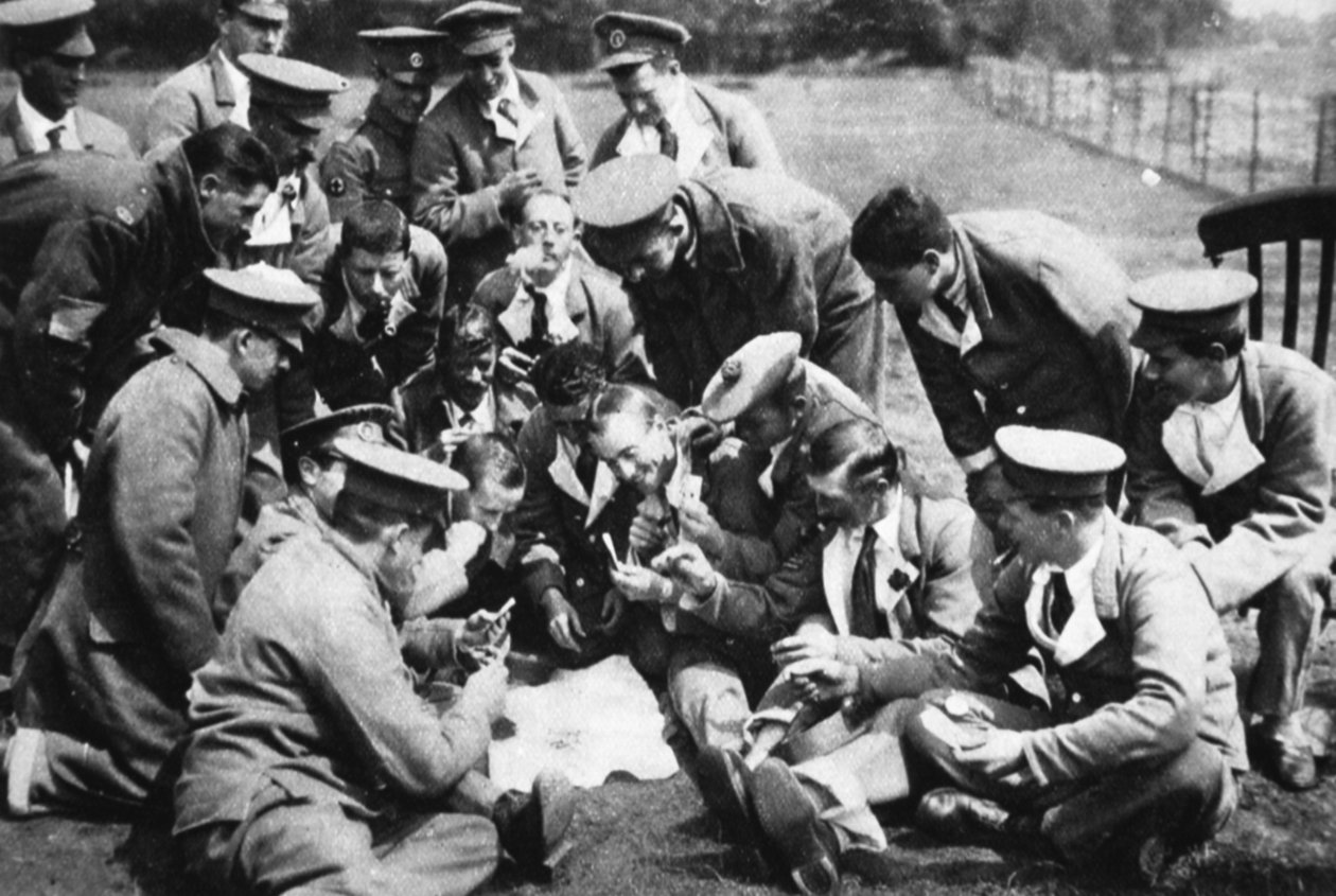Gewond aan het Westelijk Front: dappere Zuid-Afrikanen in een ziekenhuis in Engeland, uit The Illustrated War News, 26 juli 1916 door English Photographer