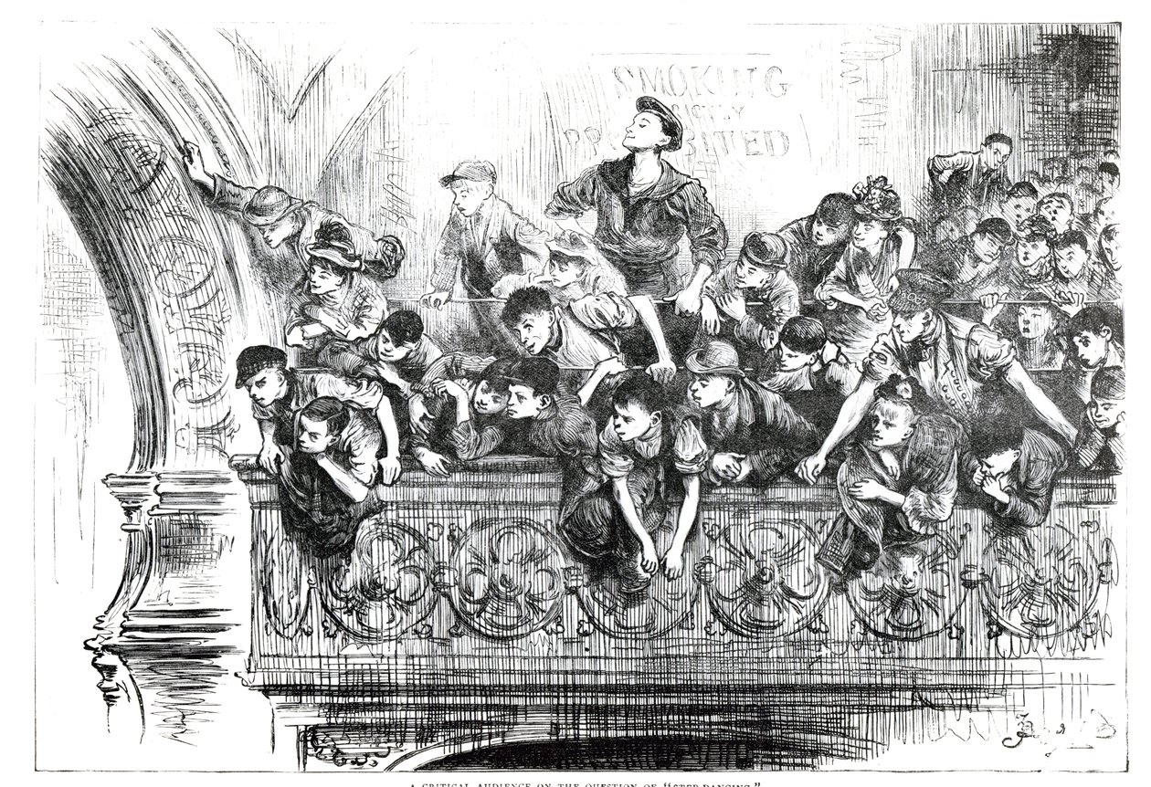 Een kritisch publiek over de kwestie van stepdansen, ca. 1870s door English School