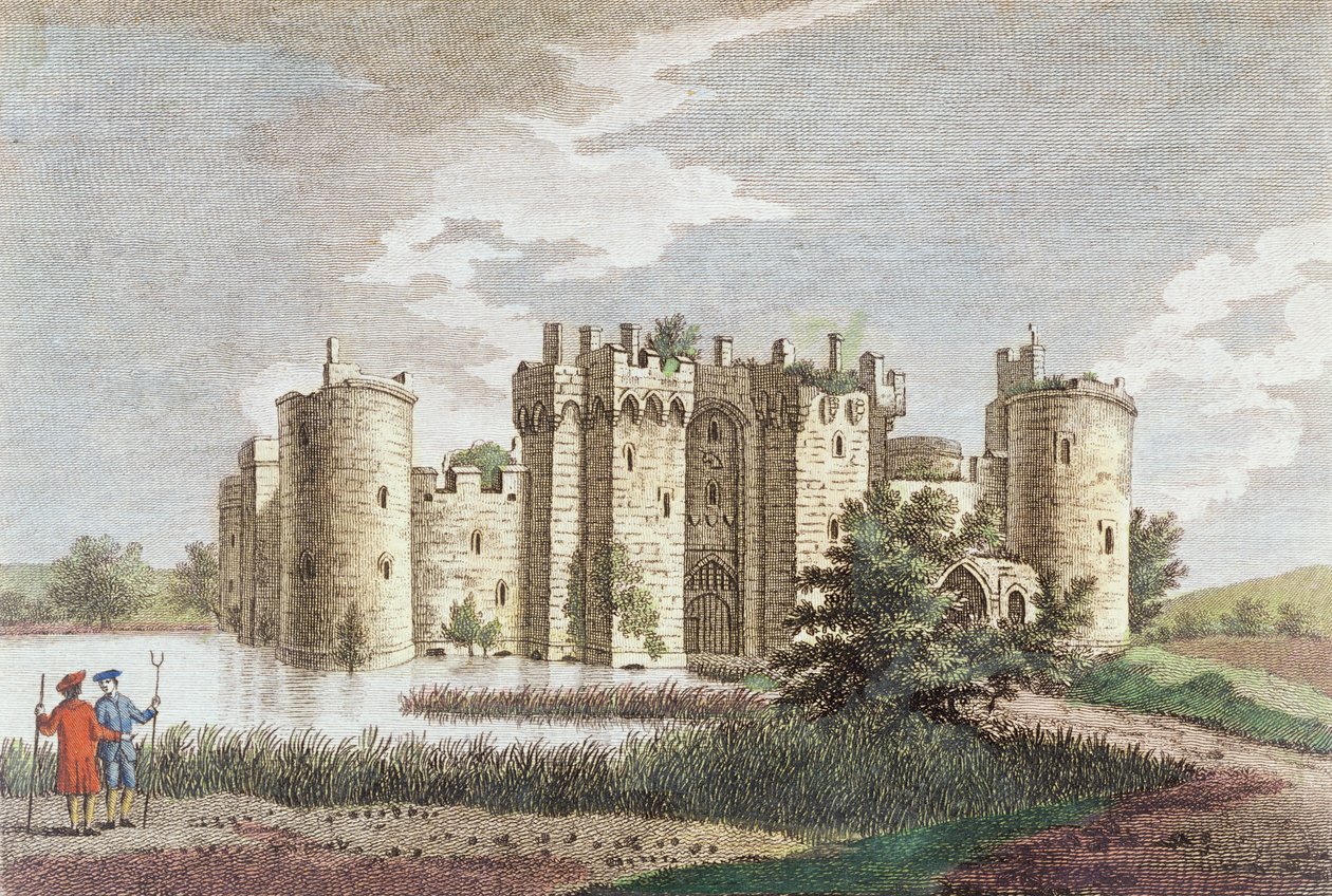 Bodiam Kasteel, Sussex, 7 januari 1778 door English School