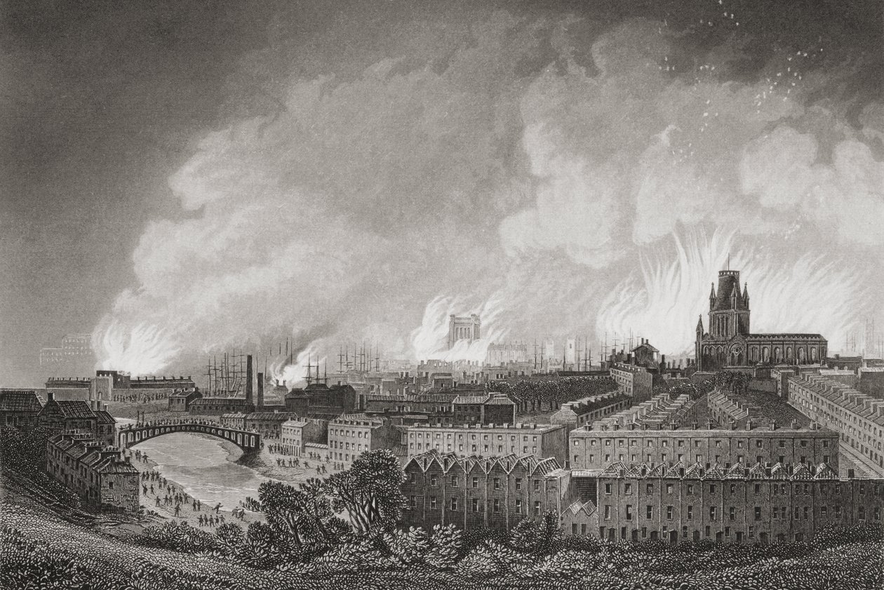 Bristol, Engeland, tijdens de rellen in 1831, 1883 door English School