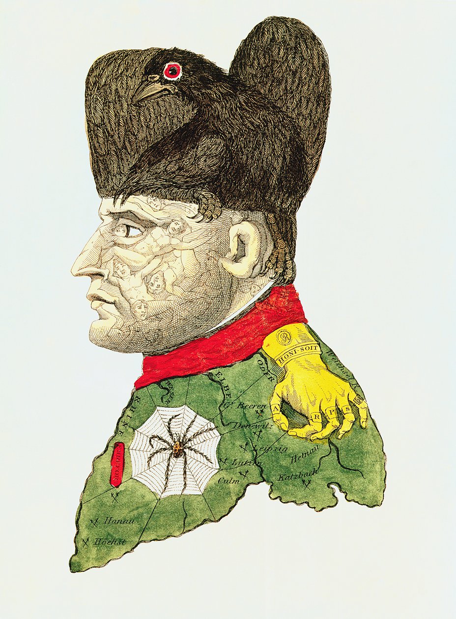 Karikatuur van Napoleon Bonaparte door English School