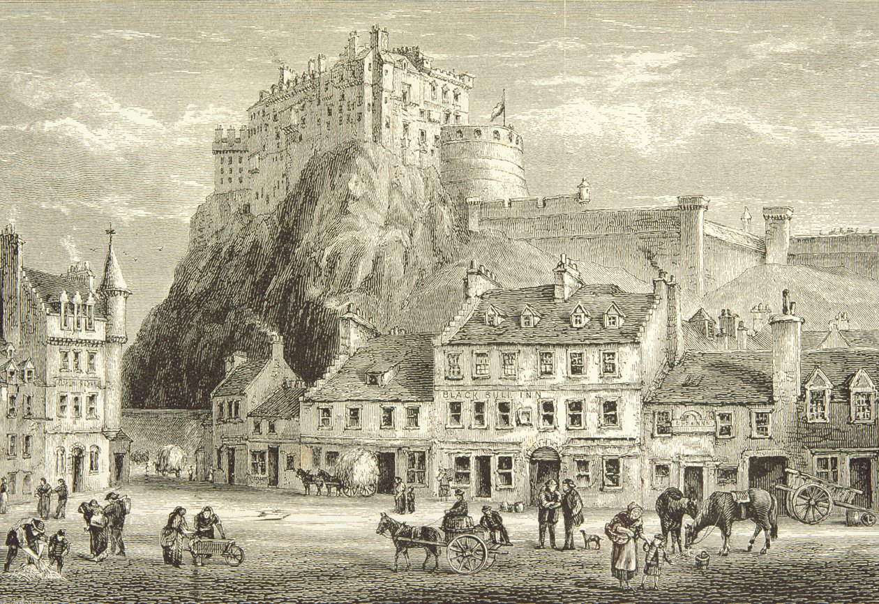 Kasteel en Grassmarket, Edinburgh ca. 1880, uit 