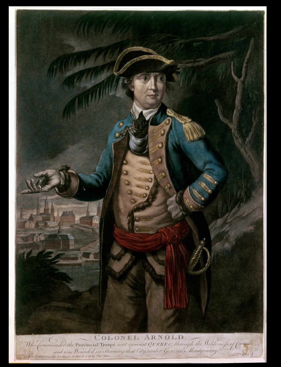 Kolonel Benedict Arnold, gepubliceerd in Londen, 1776 door English School