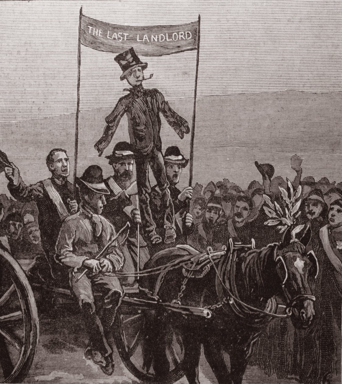 Demonstratie op het landgoed van Mr. Parnell, Avondale, Wicklow: De beeltenis van de laatste landeigenaar door English School