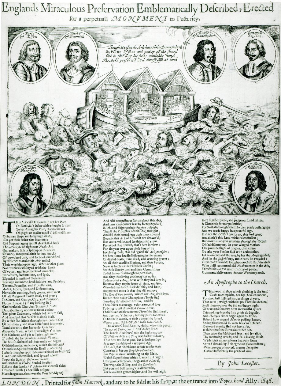 Englands wonderbaarlijke redding emblematies beschreven, opgericht als een eeuwig monument voor het nageslacht, 1646 door English School