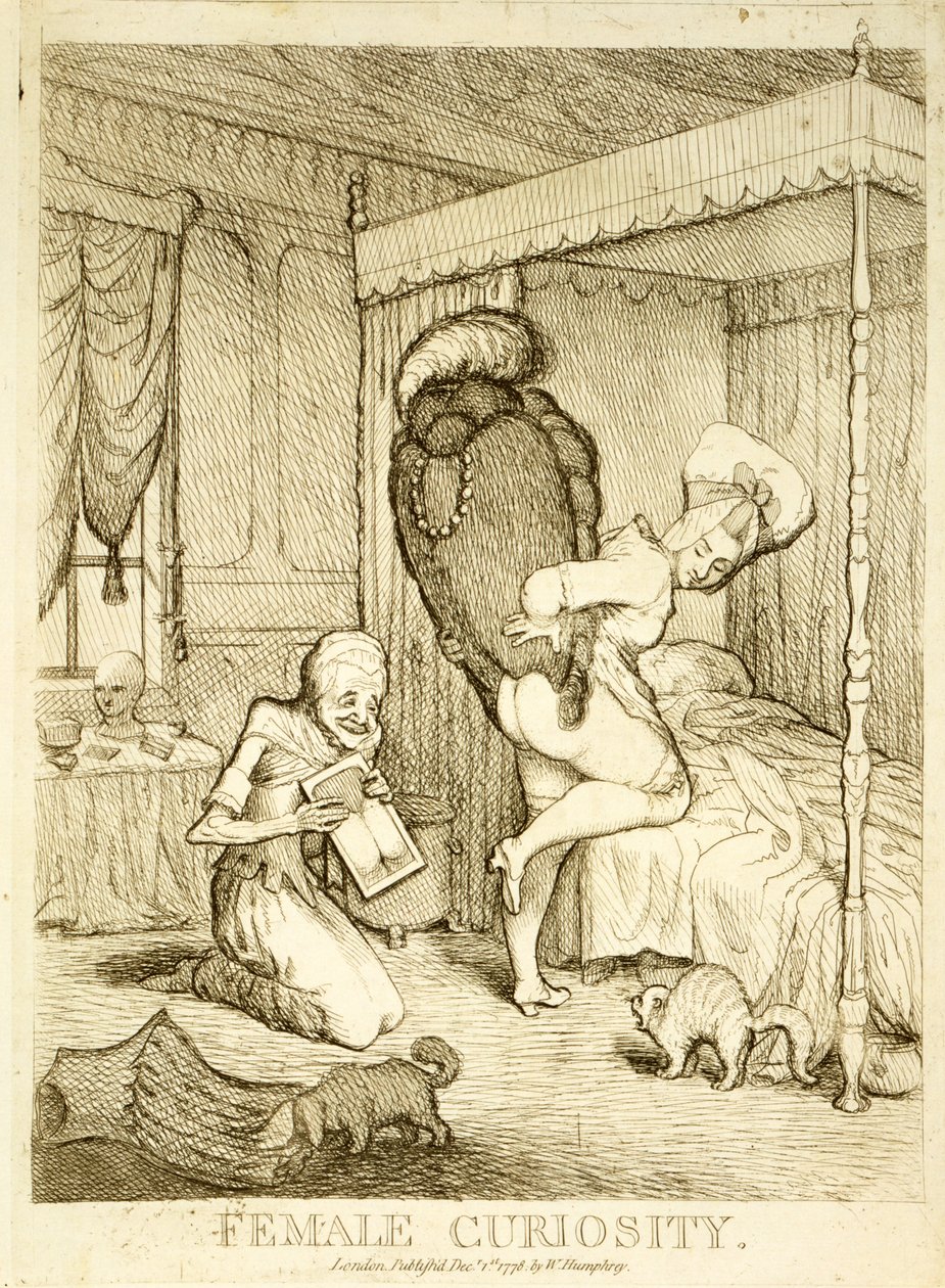 Vrouwelijke nieuwsgierigheid, 1778 door English School
