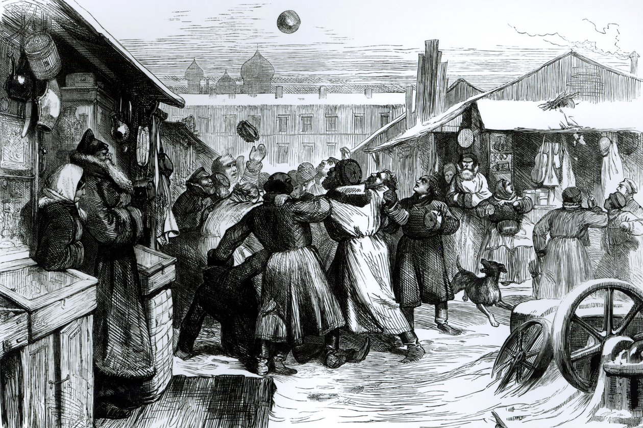 Voetbal op de Jodenmarkt, St. Petersburg, uit de 