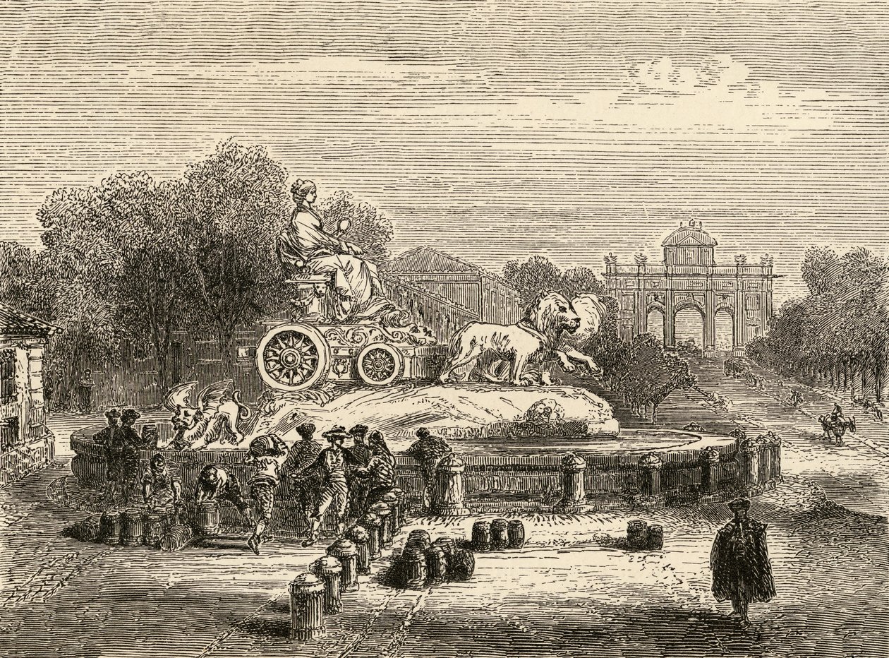 Fontein van Cibeles, Madrid, illustratie uit 