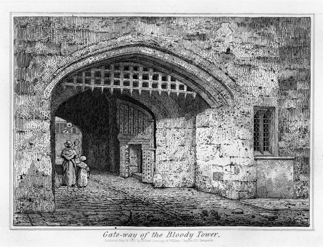 Poort van de Bloody Tower, 1830 door English School