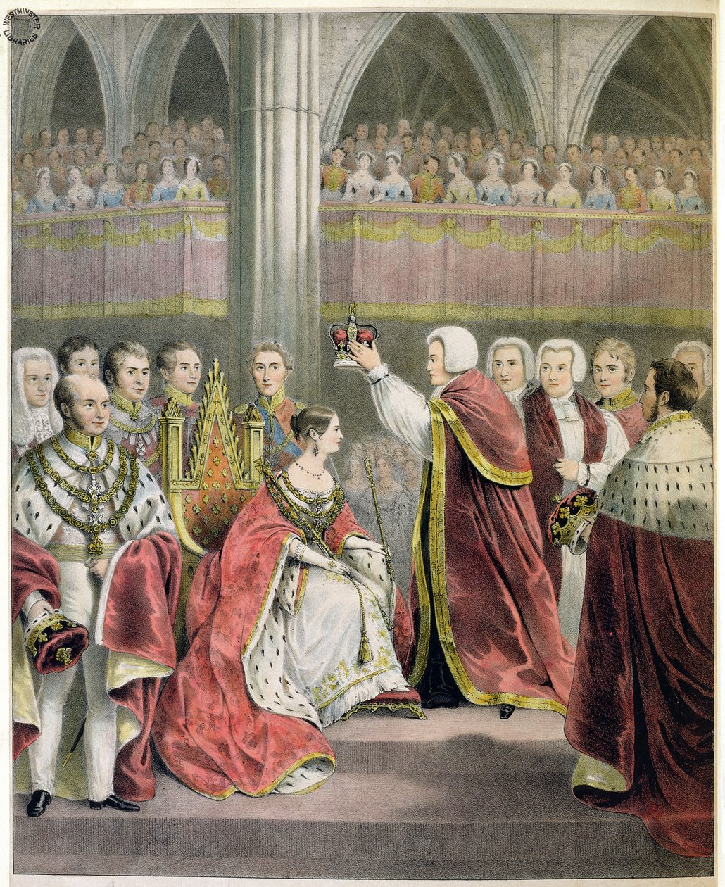 Hare Majesteit Koningin Victoria, gekroond op 28 juni 1838 door English School