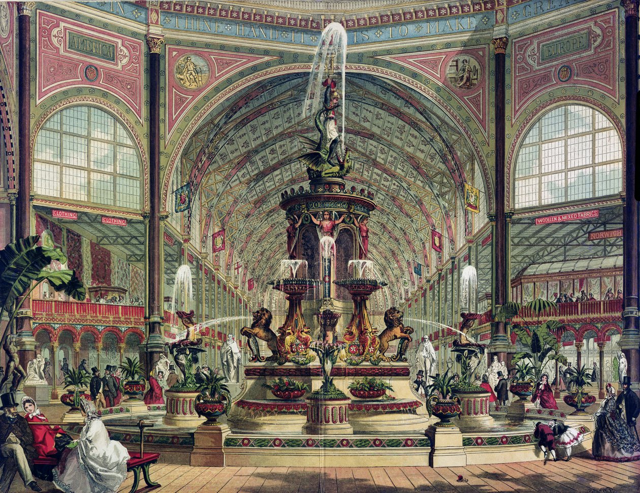 Interieur van het Crystal Palace door English School