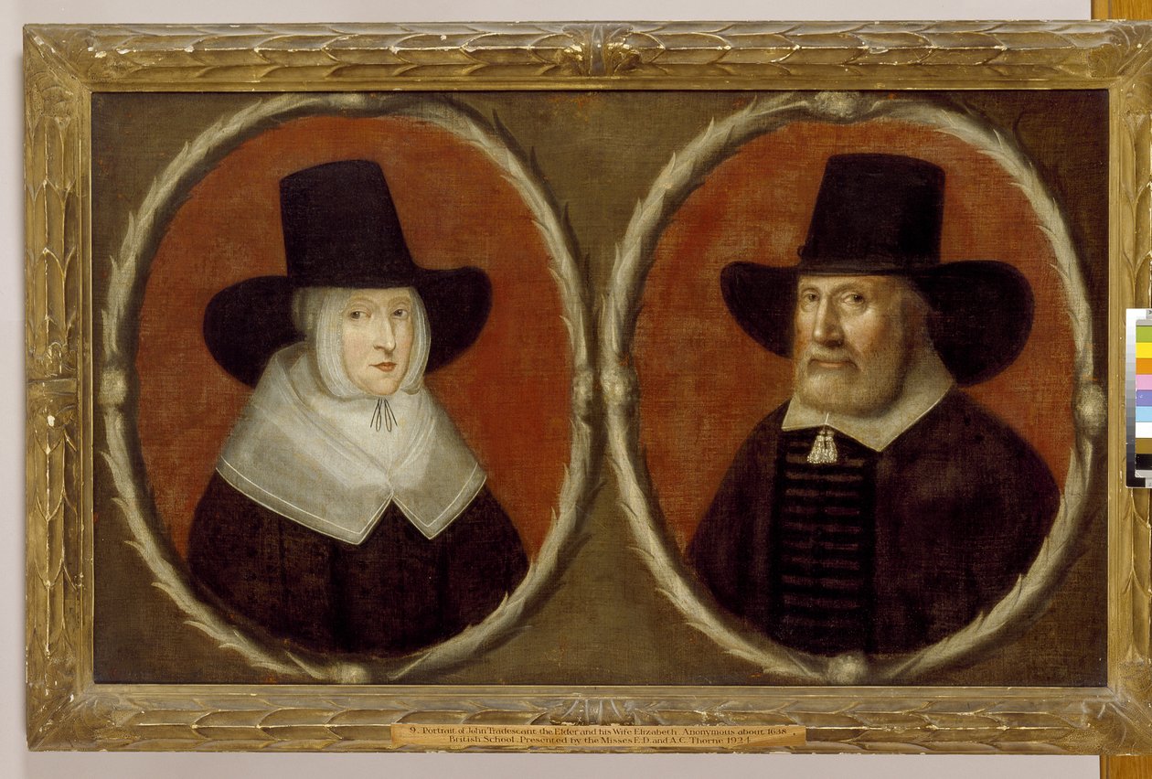 John Tradescant de Oudere en zijn vrouw Elizabeth, 1656 door English School