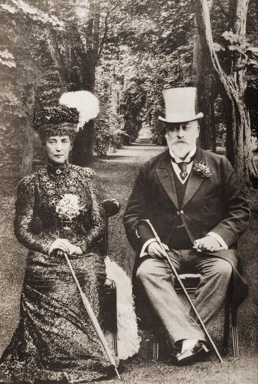 Koning Edward VII en koningin Alexandra, illustratie uit 